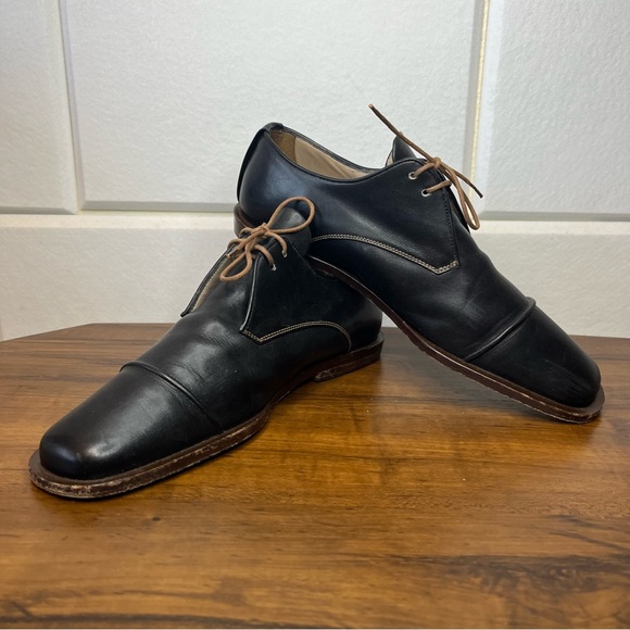 Vintage Italian Leather Fausto Santini Square Toe Oxford Formal Shoes EU 34 - Picture 1 of 11